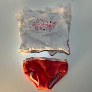 American Girl 'Celebrate' Top American Girl Pink Underwear for Dolls Bundle